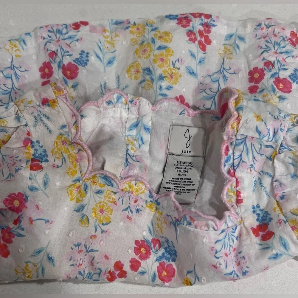 Joie 2 Piece Outfit Set Floral Print Top with shorts‎ xsmall girls 4